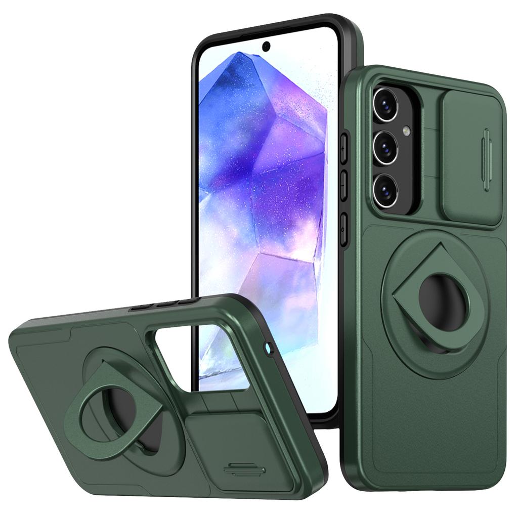 Etui na Samsung Galaxy A35 5G z przesuwaną osłoną aparatu TPU+PC Ochraniacz telefonu