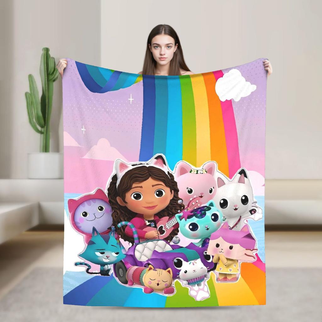 G-gabbys Dollhouse Fun Flannel Blanket Super Warm Bedding Throws for Couch Bed Travel Office Aesthetic Bedspread Sofa Bed Cover