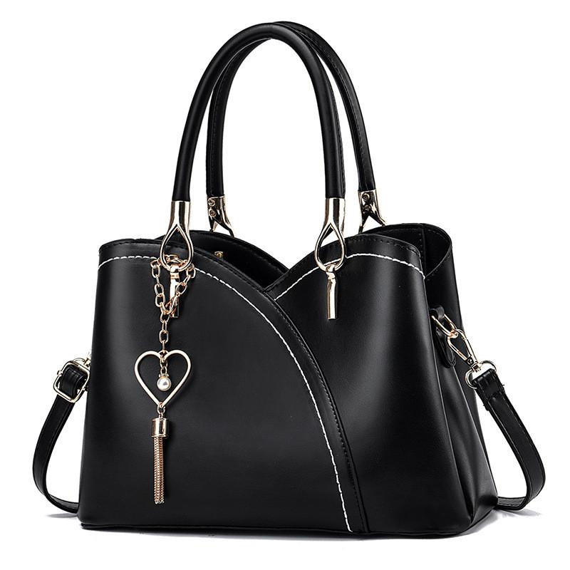 

Chic Pu Color Block Fashionable Commute Tote Bag With Spacious Interior Design Black