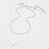 2Pcs Exquisite Metal Heart-Shaped Pendant Necklace Jewelry Layered Collarbone Chain For Women'S Daily Dating