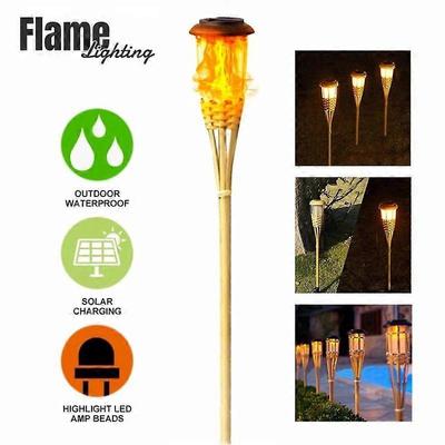 12 LED Outdoor Solarflammenlicht Wasserdicht Automatisches Ein-/Ausschalten Garten Terrasse Flackernde Tanzende Flammenlampe