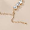 European & American Bridal Jewelry Set: Round Glass Diamond Earrings with Heart Pendant Necklace