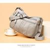 Retro Soft Leather Shoulder Bag Multi Pocket Solid Color Crossbody Bag Perfect for Business Trips Grocery Shopping
