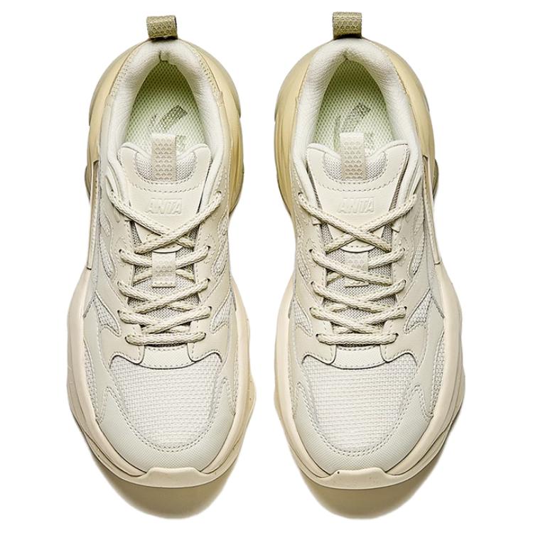 ANTA Millennium Glacier Women Retro Trendy Casual Dad Shoes Ivory White Off White 122518891-6