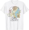 Hitte Mode Casual Disney Belle en het Beest Klassieke Groepsfoto T-shirt S-4XL Vier Seizoenen
