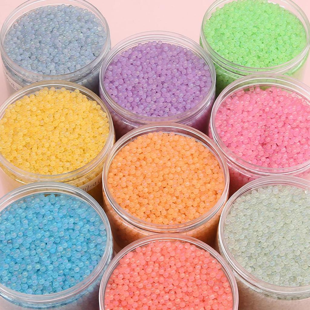 30g Bezotworowych Luminescencyjnych Szklanych Koralików Ryżowych do Tworzenia Biżuterii DIY
