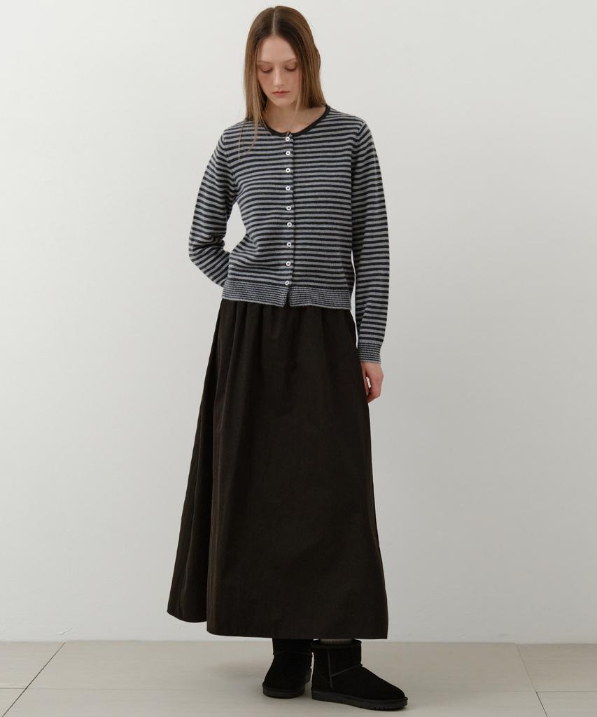 Wednesday Oasis For Woman Slow Flare Long Half-Banding Skirt_Black(W25-Sk02)