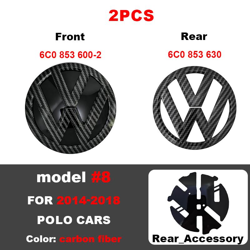 119mm 111mm ABS Car Front Grille Badge For VW 6C0853600 Volkswagen Polo 2014-2018 Rear Trunk Emblem Lid Logo Sticker Accessories ME2
