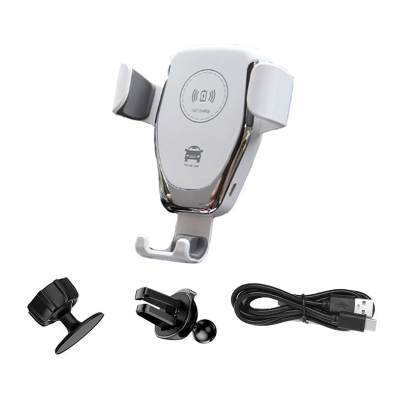 

Shockproof Quick Install Air Vent Car Mount Rack with Wireless Charging Universal Phone Compatibility Secure Grip Design белый