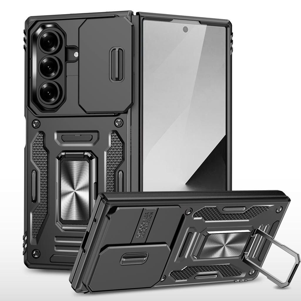 Cross-border application Samsung zfold7 mobile phone case all-inclusive ring bracket Z Fold8 push window two-in-one anti-drop case