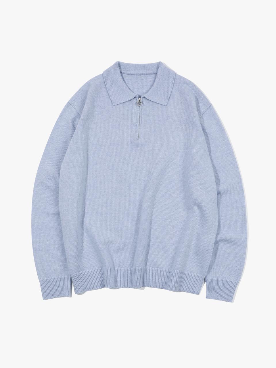 Iesn Collared Half Zip Knit Purple L