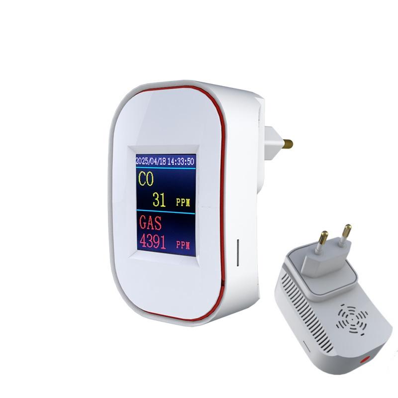 Tuya Smart Life Natural Gas Co Leak Carbon Monoxide Detector Wifi Ch4 Methane Combustible Leakage Coal Home Alarm Sensor For Gas EU Plug