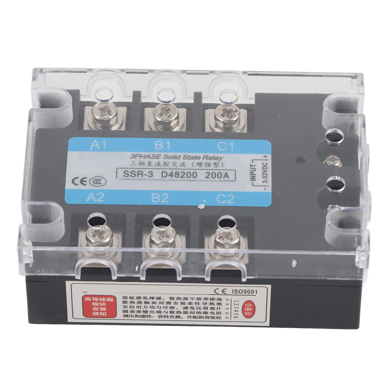 

3Phase SSR DC Control AC 480V 200A Solid State Relay Industrial Equipment SSR3 D48200 200A