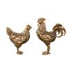 1/2PCS Miniature Copper Rooster Hen Ornaments Solid Brass Statue Desktop Decor Feng Shui Tea Pet Craft Gift Home Office