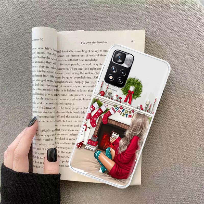 Luxury Christmas Girl Phone Case For Xiaomi Poco X4 F4 GT X3 NFC X5 X6 X7 Pro 5G M5 M5S M3 F5 Mi F6 F3 F2 F1 Cover Coque Fundas