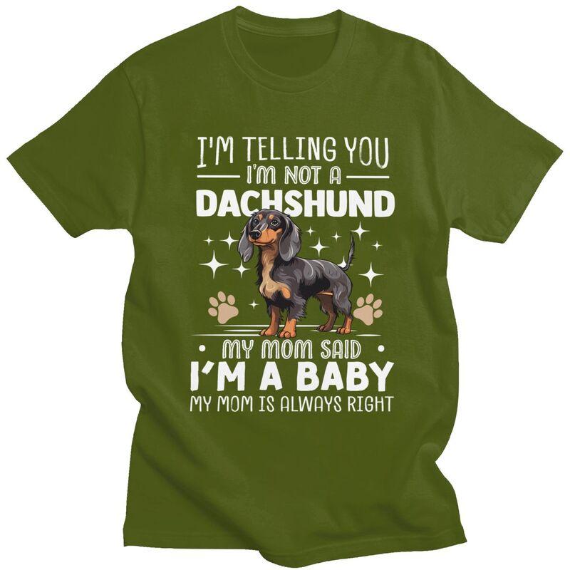 Custom Cute Dachshund T Shirts Men Mom Dog Tshirts Casual Tee Tops 100 Cotton Oversized Tshirts Merch