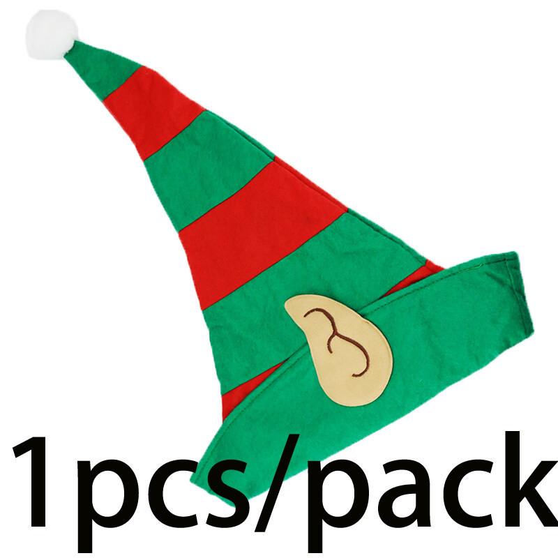 

(1 piece/bag) 53*34cm New Year Celebration Christmas Elf Red Green Striped Party Hat Children s Hat Warm DIY 53x34cm зелёный