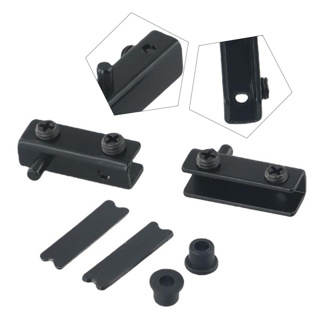 Glass Door Pivot Hinges Cupboard Showcase Clip Glass Clamps Latches Rust-Proof No Drilling Home Furniture Hardware Accessories