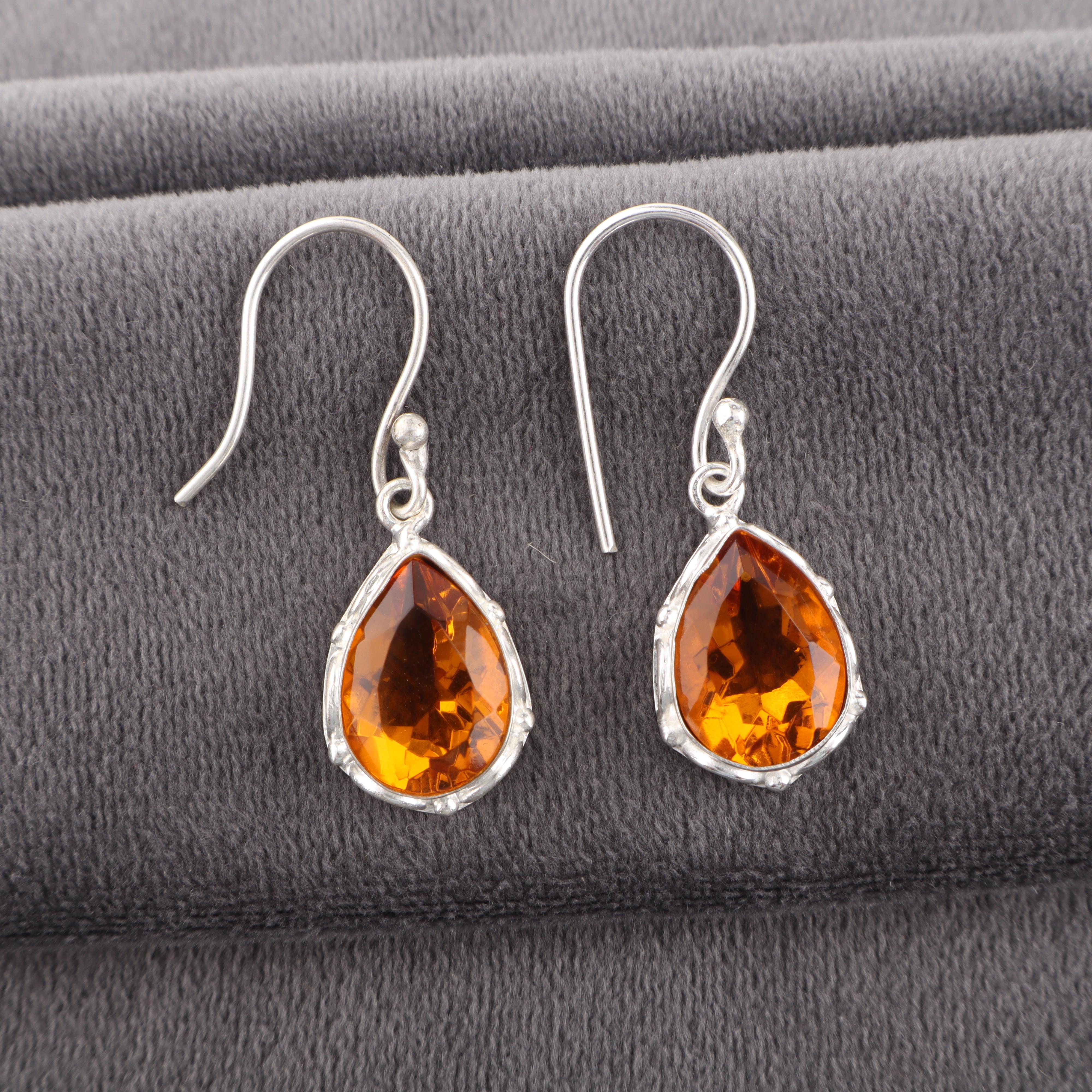 

Серьги с цитрином, ювелирные изделия с драгоценными камнями, серьги из стерлингового серебра 925 пробы, ювелирные изделия ручной работы, серьги с камнем-талисманом, подарок для нее 1.30 Inches оранжевый