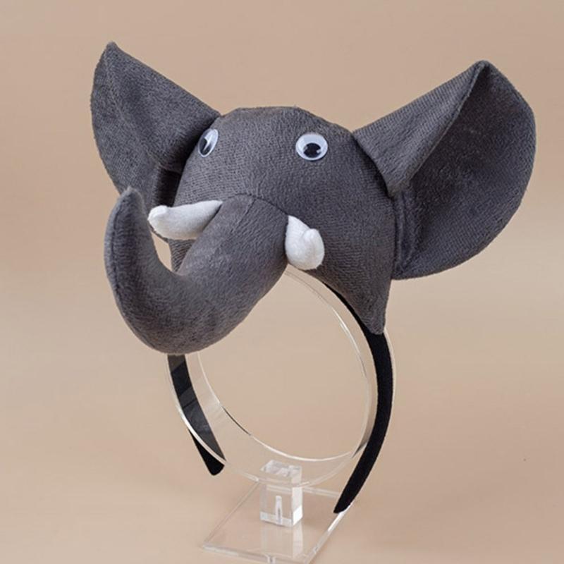 Kinder Elefantenkostüm Set Elefantenohren Stirnband Schwanz Fliege Tutu Handschuhe für Halloween Weihnachten Tier Cosplay Kostümsets
