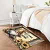 VIKAMA Sunflower Welcome Home Doormat Soft Flannel Machine-Washable Floor Mat Entrance Hallway Rug Home Decoration