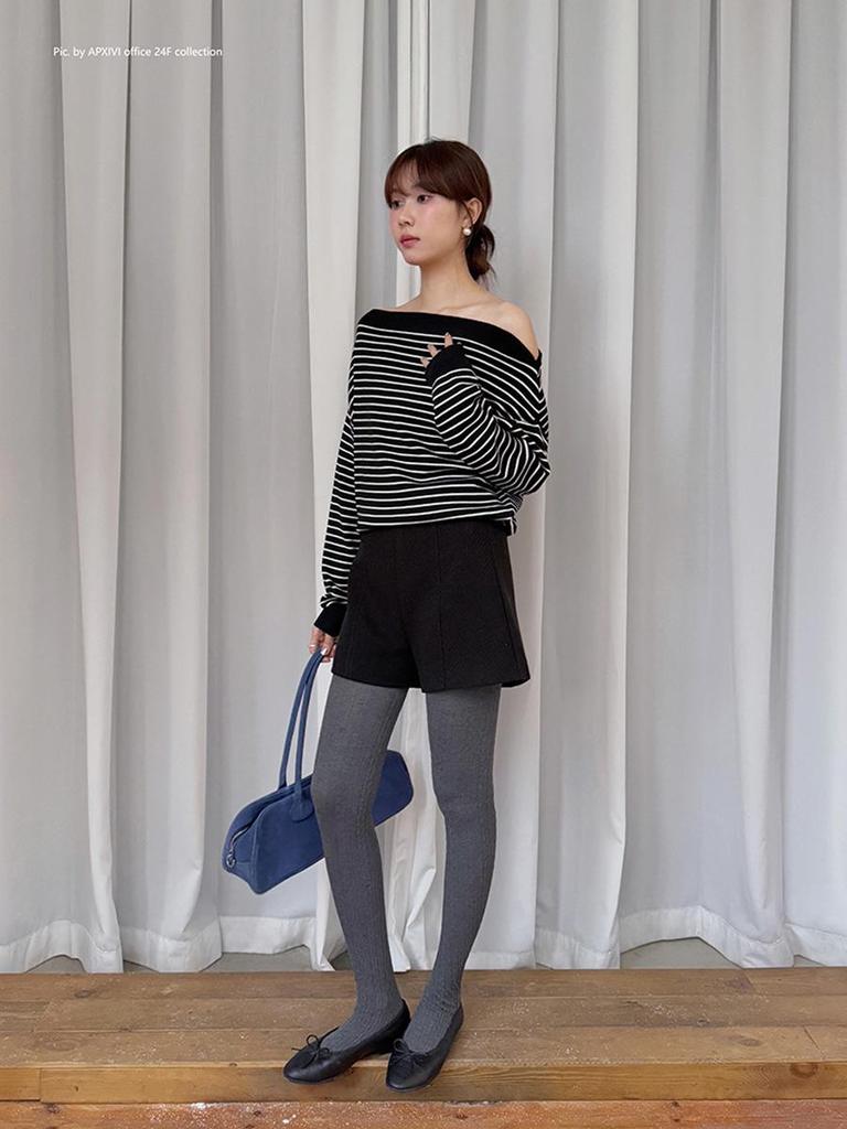 Solid Color High Waist Thickened A-line Wide Leg Winter Shorts - Korean Style Casual Pants for Women