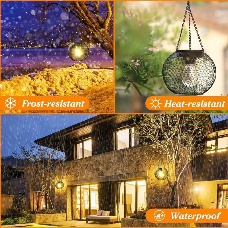 1/2PCS Solar Lantern Upgraded Hanging LED Solar Lights Outdoor Garden Decorative Lighting Solar Tree Lights for Garden Yard Path