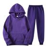 Männer Einfarbig Mit Kapuze Pullover Sets Herbst Winter Fleece Hoodie Zwei Stück Anzug Plus Größe männer Sportswear Hose trainingsanzug