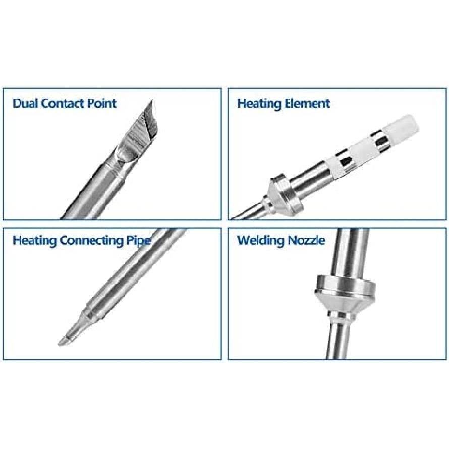TS100 Soldering Iron Tips 7 Types Portable Mini Soldering Iron Tips Stainless Steel Replacement for TS100 Soldering Iron TS-KU, TS-B2, TS-D24,