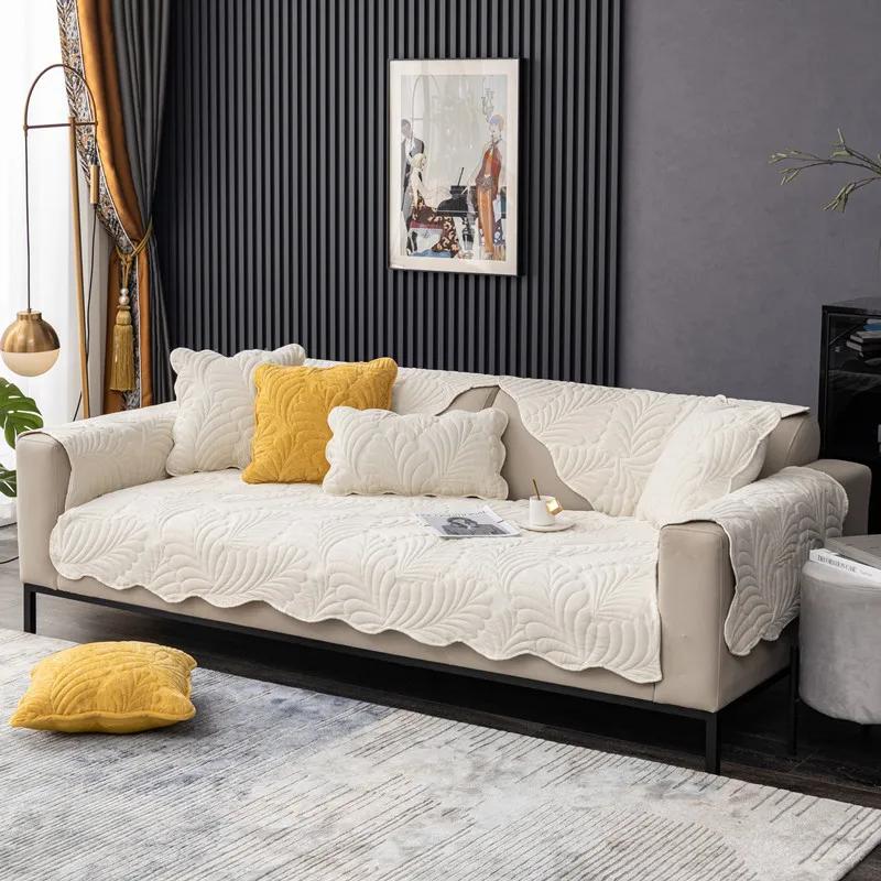 

Подушка для дивана из синели, Нескользящая, 4 сезона, универсальный чехол для дивана, сплошной цвет, неровный лист, диваны, полотенце, подушка для декора гостиной 70x70