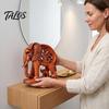 Vintage Style Home Decorations Hollow Carved Mother and Baby Elephant Statue, Resin Figurine, Good Artistic Desktop Decor Luck Sculpture for