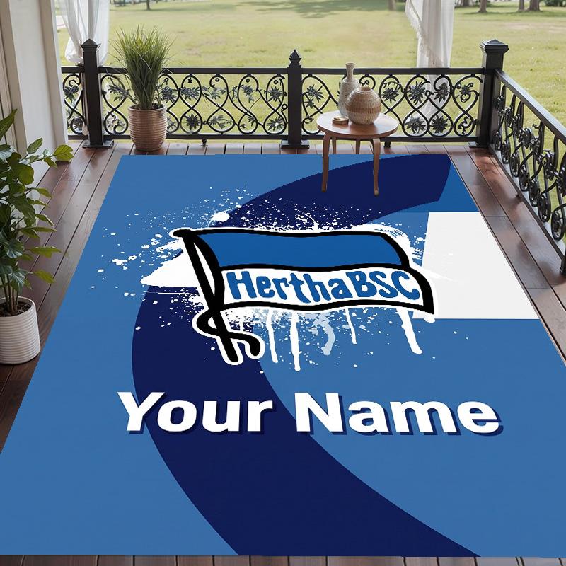 Custom Text Printed Rug hertha bsc Non Slip Floor Carpet For Home Room Decor