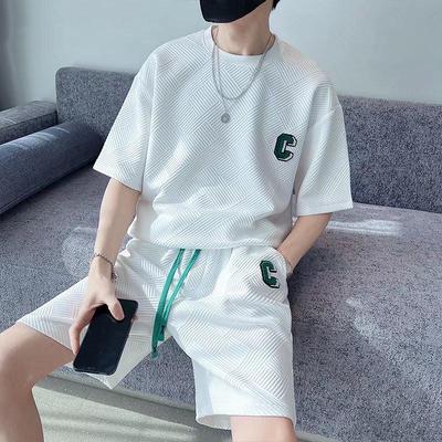 Men's Trendy Sportswear Set: Summer Short-Sleeved T-Shirt & Shorts Two-Piece Casual Outfit