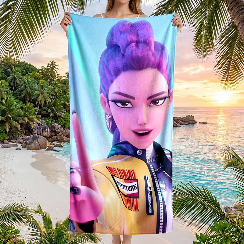 Kpop Hunter Fashion Beach Towel: Ideal for Summer Adventures Soft, absorbent and quick drying suitable for swimming and bathing