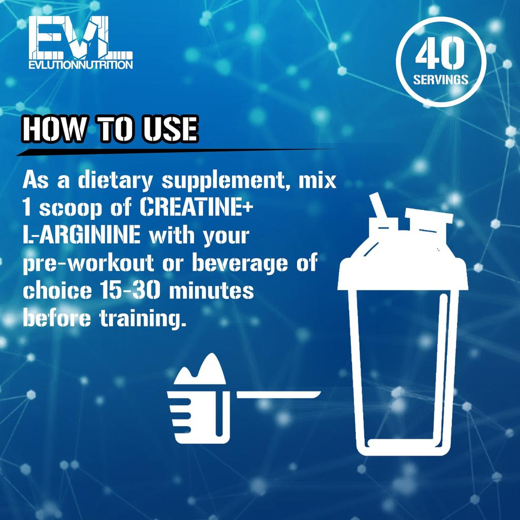 EVLution Nutrition, Creatine + L-Arginine, Unflavored, 200g (7.05oz)