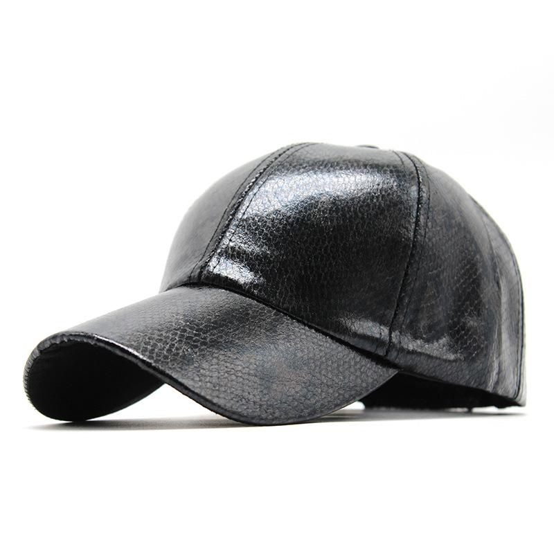 

Supply Baseball Cap Men S And Women S Trend Snake Pattern Back Ponytail Hat Peaked Cap Pu Sun Hat M（56-58cm） чорний