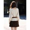 Shangjing Autumn Two-Piece Knit Sweater and Skirt Set