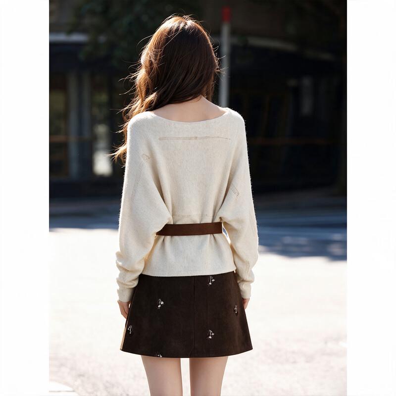 Shangjing Autumn Two-Piece Knit Sweater and Skirt Set