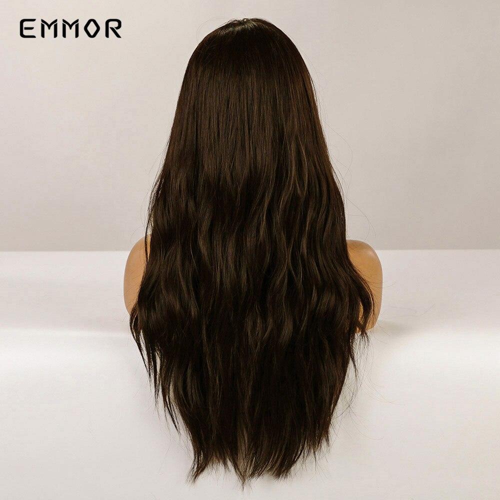 Long Wavy Dark Brown Wig Cosplay Party Daily Hair Wigs for Women