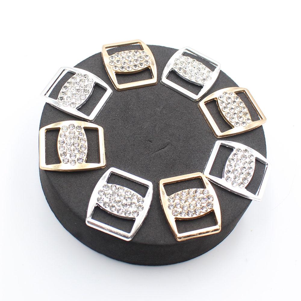 

Fashion 10 pieces 21 * 25mm alloy square rhinestone buckle DIY ribbon clothing shoe buckle accessories decoration