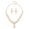 Zirkonia Halskette Elegante Imitation Perlen Halskette Halskette Ohrring Set Formelle Schmuck Accessoires Für Brautjungfern