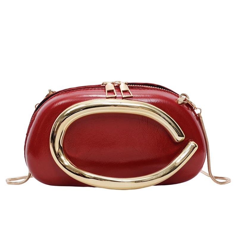 1 Stück Luxus-Umhängetasche Z-Stil Clutch-Tasche Abendtasche Speziell geformte Metallketten-Details Dekorative Kastenform-Kleine Quadratische Tasche
