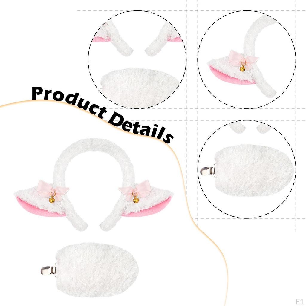 Lamb Ears and Tail Adults Kids Costume Accessories for Photo Props Performance