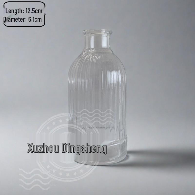 High-End Retro Glass Vase Set: Floor-Standing Transparent Ornaments In Soft Ins Style