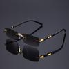 5pcs Vintage Black Fashion Glasses with Golden Stand Frameless Metal Design for Men Women Perfect for Parties Decorative Wear