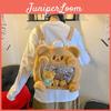 Butter Bear Cartoon Backpack With Fluffy Plush Material For Casual Day Use