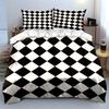 Black White Pattern Decor Set Bedding Set with 1 Duvet Cover 2 Pillowcases Single Double King Queen Gift