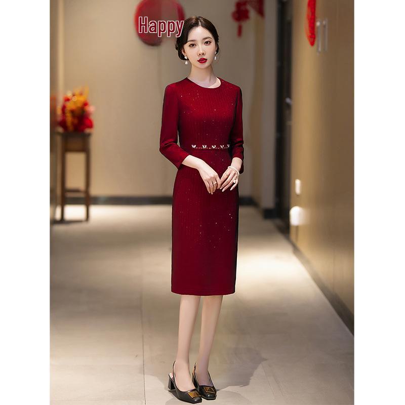 Elegantní sametová pelerína svatební kabát pro tchyni – jarní styl čcheongsamu