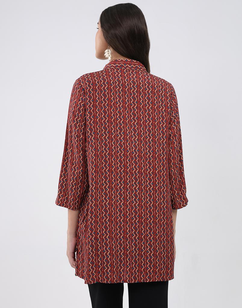 MONTE CARLO Women's Collar 3/4 Sleeve Kurti