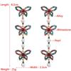 Women Long Drop Earrings Titanium Steel Alloy Pendant Earrings Acrylic Colorful Crystal Pearl Butterfly Geometric Ear Ornaments